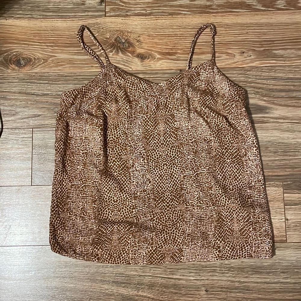 XS cognac tan cami blouse top